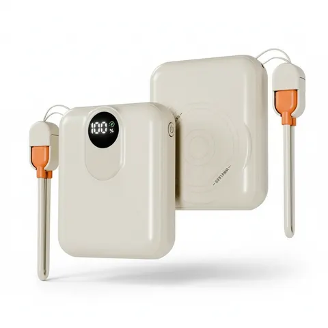 Lapcare Life 10000mAh Pocket Power Bank With 15W Mag-Safe Charging & Type C, Lightning cable (LOX-230)