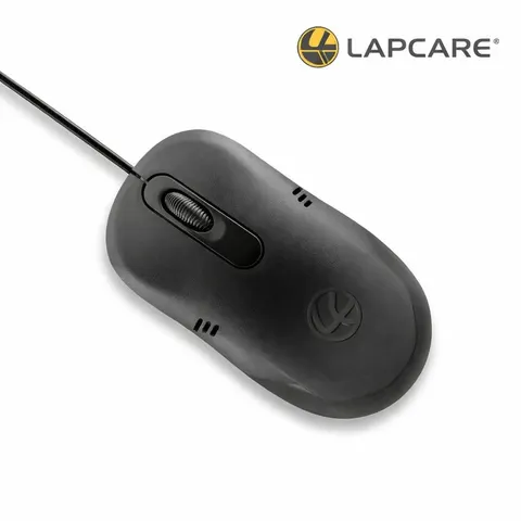 Lapcare Optical USB Mouse L-60 Plus (Ind) 1000 DPI, 3-Button, Scrolling Wheel, Plug and Play (Black)